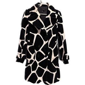 Zara Women Corduroy Geometric Pea Coat Jacket